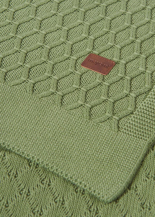 MAYORAL KNIT BABY BLANKET- PINE