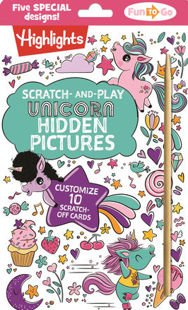 HIGHLIGHTS SCRATCH-AND-PLAY UNICORN HIDDEN PICTURES