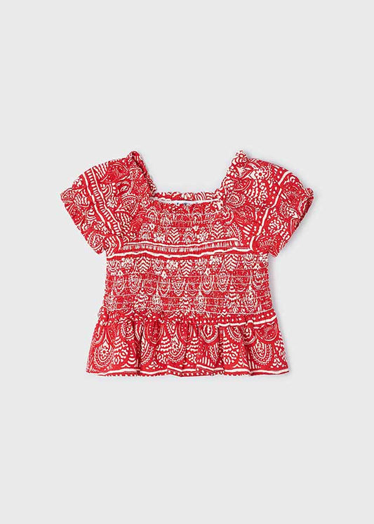 MAYORAL GIRLS PRINTED SMOCK TOP