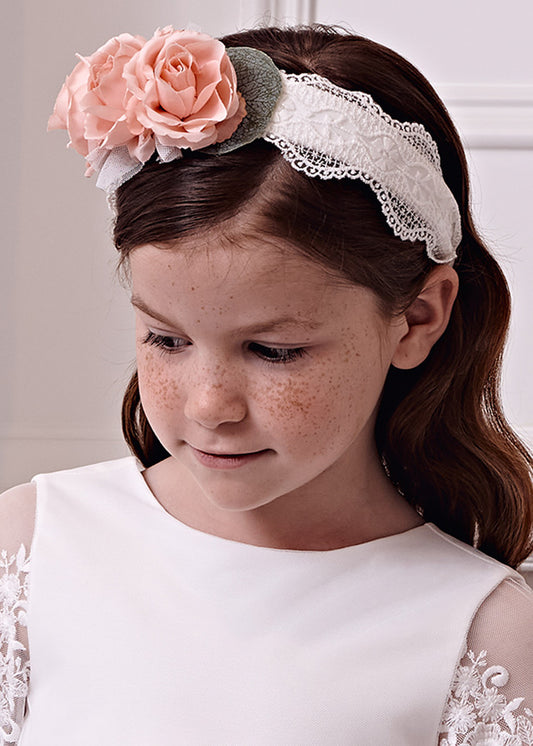 EMBROIDERED TULLE HEADBAND