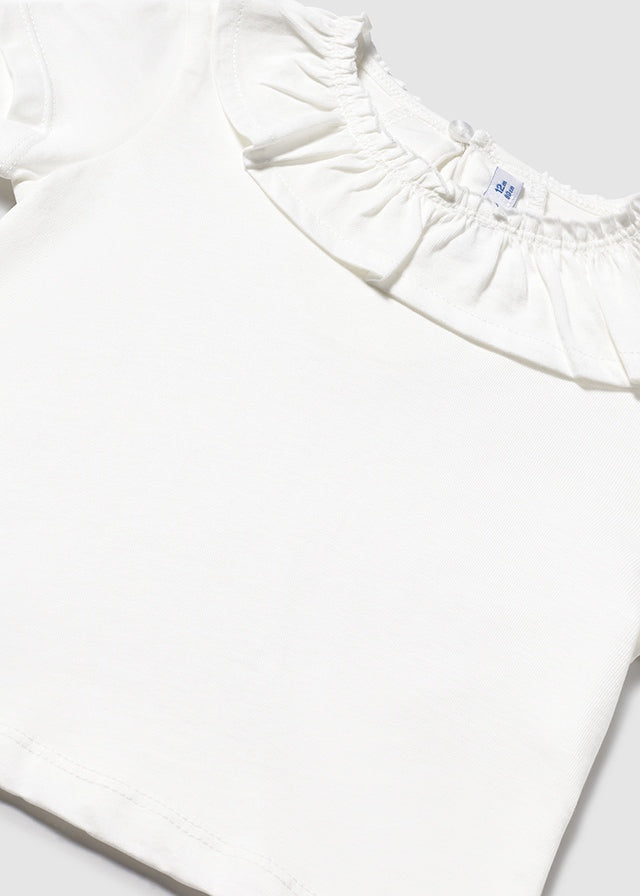 MAYORAL RUFFLE COLLARED SHIRT WHITE