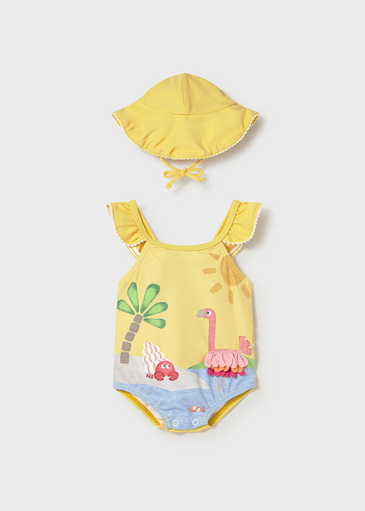 MAYORAL NEWBORN GIRL 2-PIECE SET WITH SUN PROTECTION