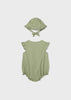 MAYORAL LINEN ROMPER WITH HAT