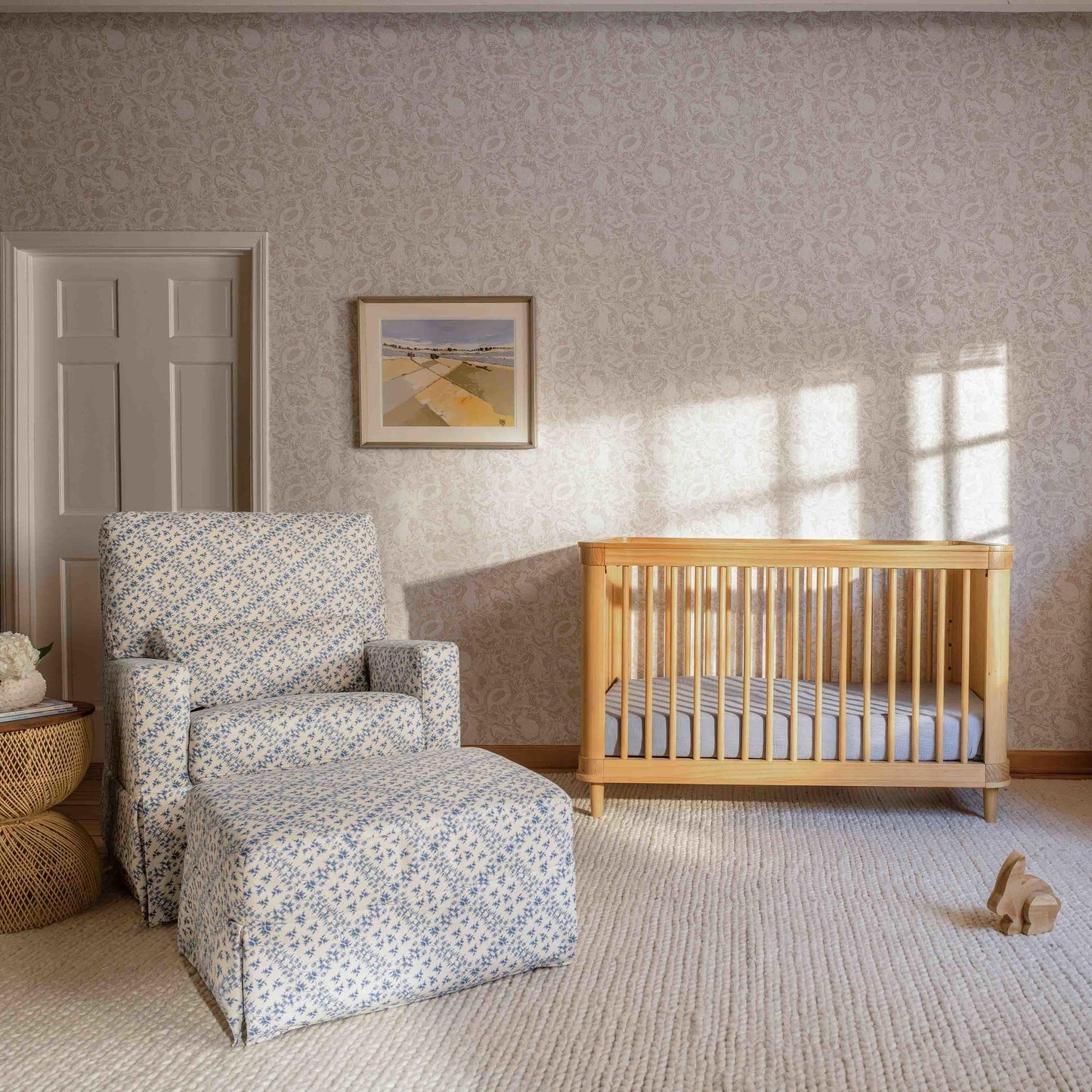 SARAH FLINT X NAMESAKE CRAWFORD SWIVEL GLIDER IN ECO-PERFORMANCE FABRIC | WATER REPELLENT & STAIN RESISTANT