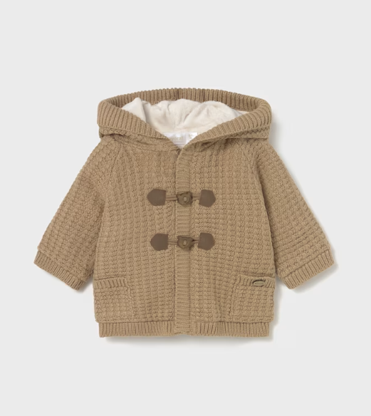 MAYORAL BOY LINED KNIT CARDIGAN TOFFEE