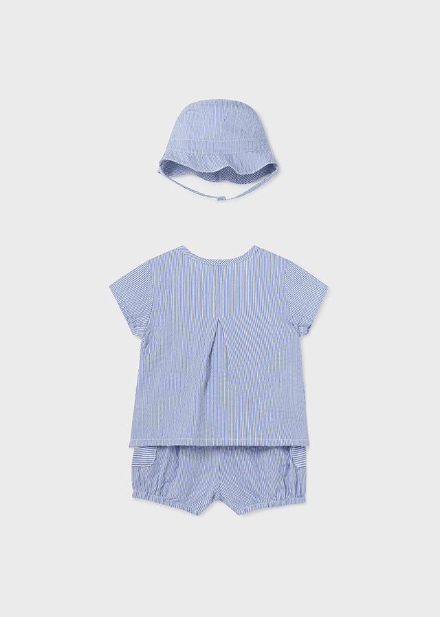 MAYORAL 3 PC SHORT SET WITH HAT