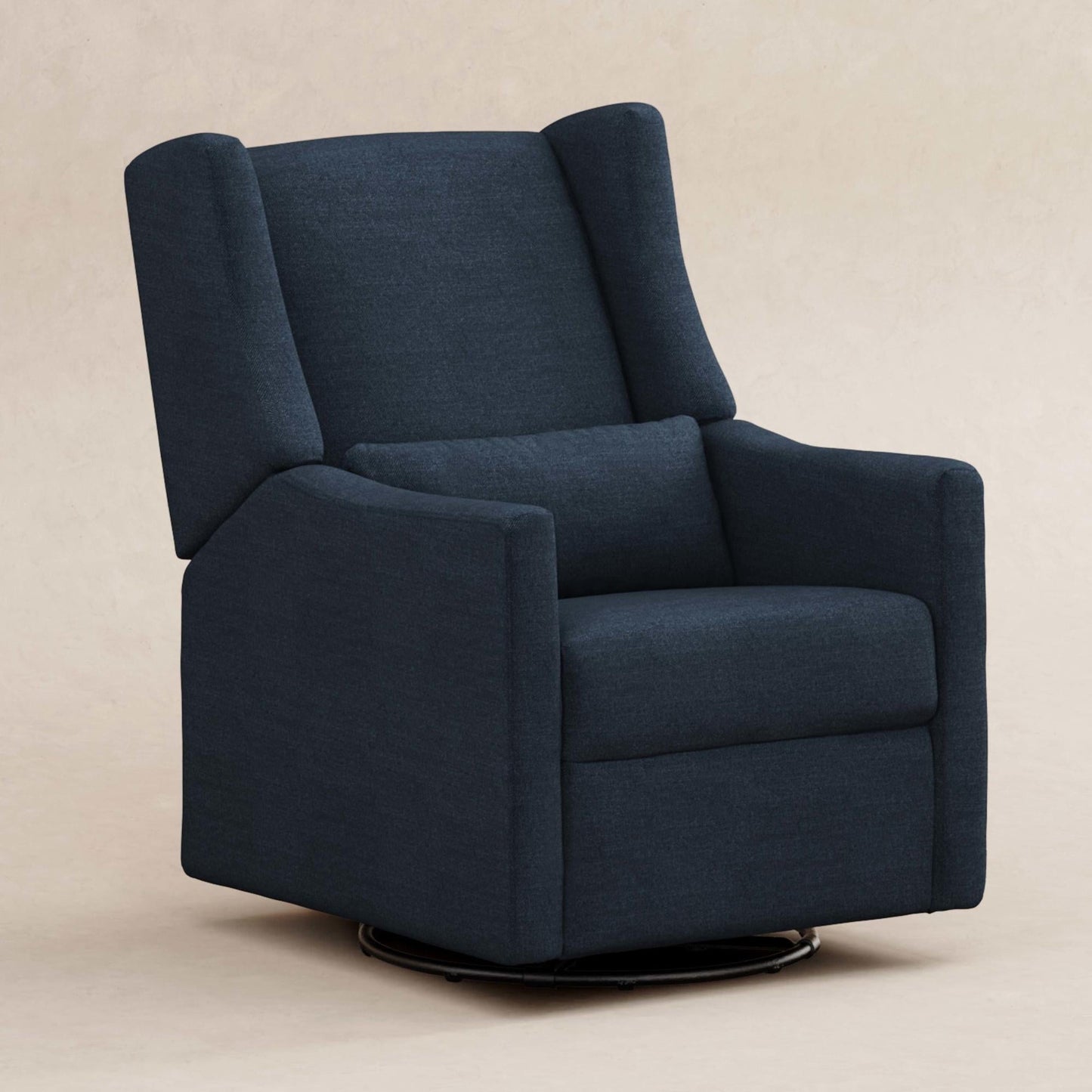 Kiwi Glider Recliner w/ Electronic Control and USB in Ivory Boucle w/Gold Base