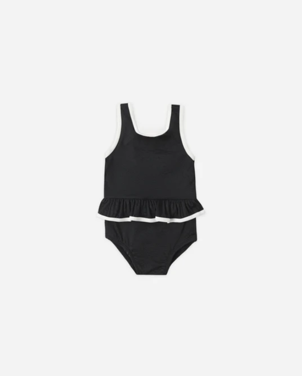 RYLEE + CRU SKIRTED ONE-PIECE BLACK
