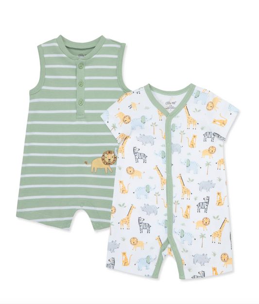 SAFARI 2PK ROMPERS SET