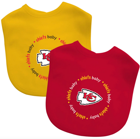 KANSAS CITY CHIEFS BABY BIBS 2-PACK