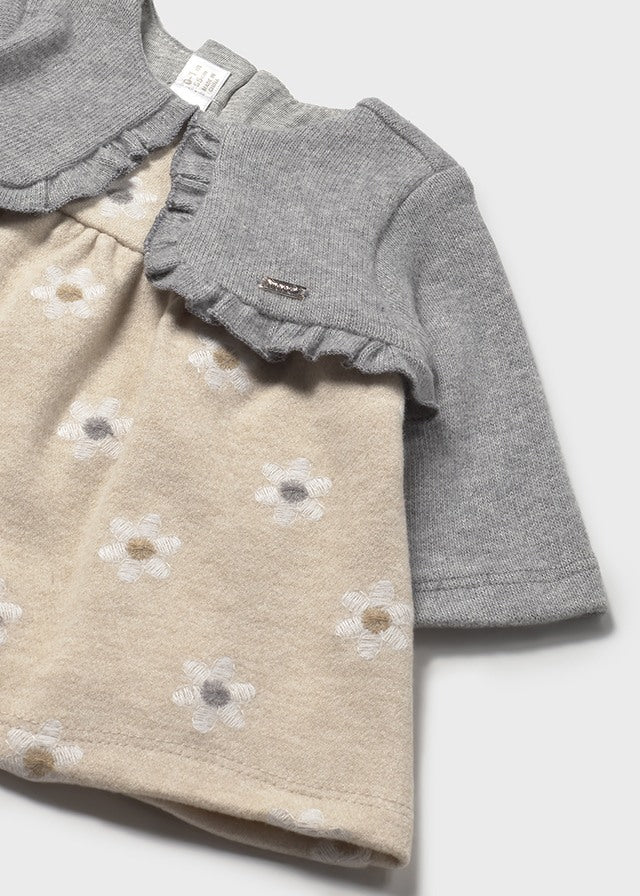 MAYORAL GIRL DRESS WITH FAUX CARDIGAN