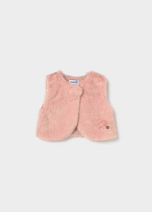 MAYORAL FAUX FUR VEST PINK
