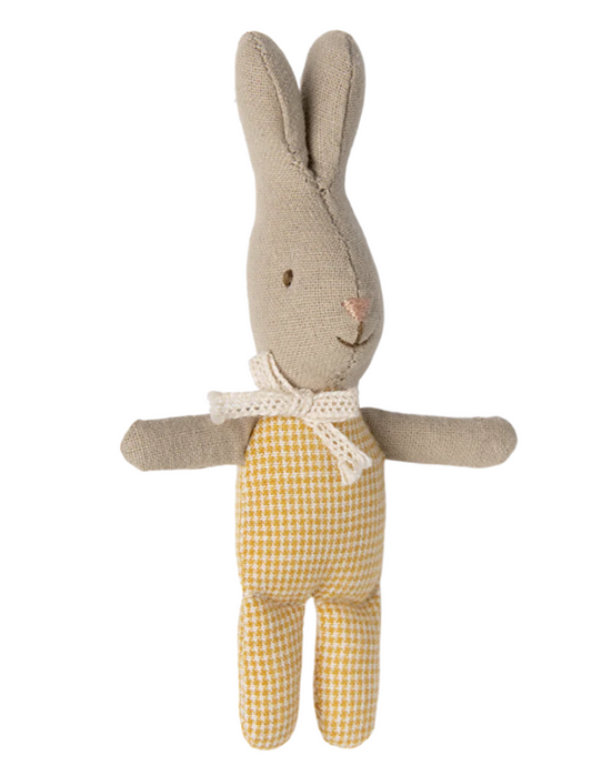 MAILEG RABBIT, MY - YELLOW CHECK