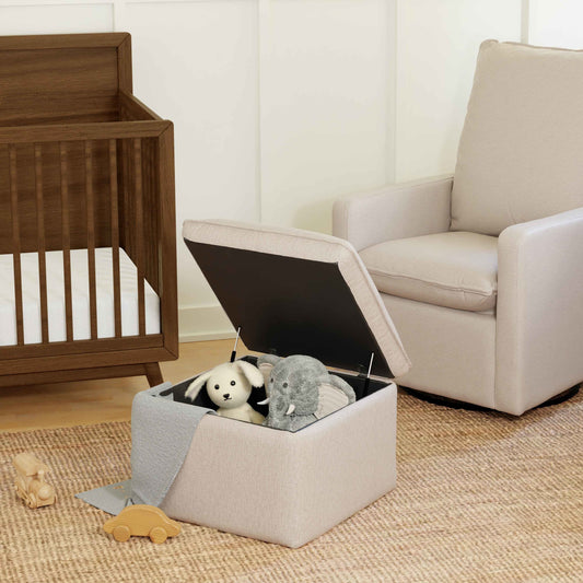 BABYLETTO CALI STORAGE OTTOMAN IN ECO-PERFORMANCE FABRIC | WATER REPELLENT & STAIN RESISTANT