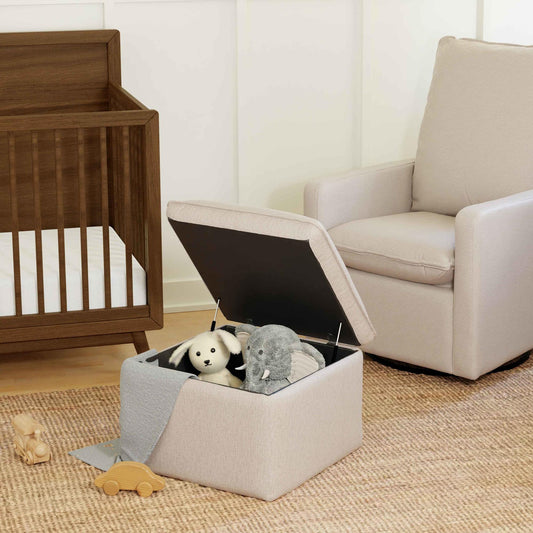Cali Storage Ottoman in Performance Cream Eco-Weave