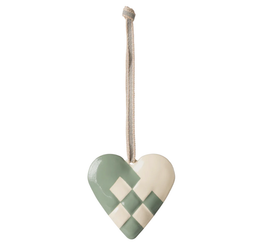 MAILEG METAL ORNAMENT, LARGE HEART- MINT