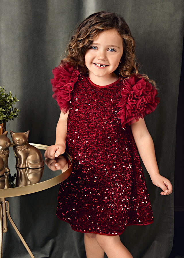 ABEL & LULA GIRL SEQUIN AND TULLE DRESS