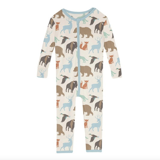 KICKEE PANTS PRINT SINGLE ZIPPER CONVERTIBLE SLEEPER - NATIONAL WILDLIFE FEDERATION