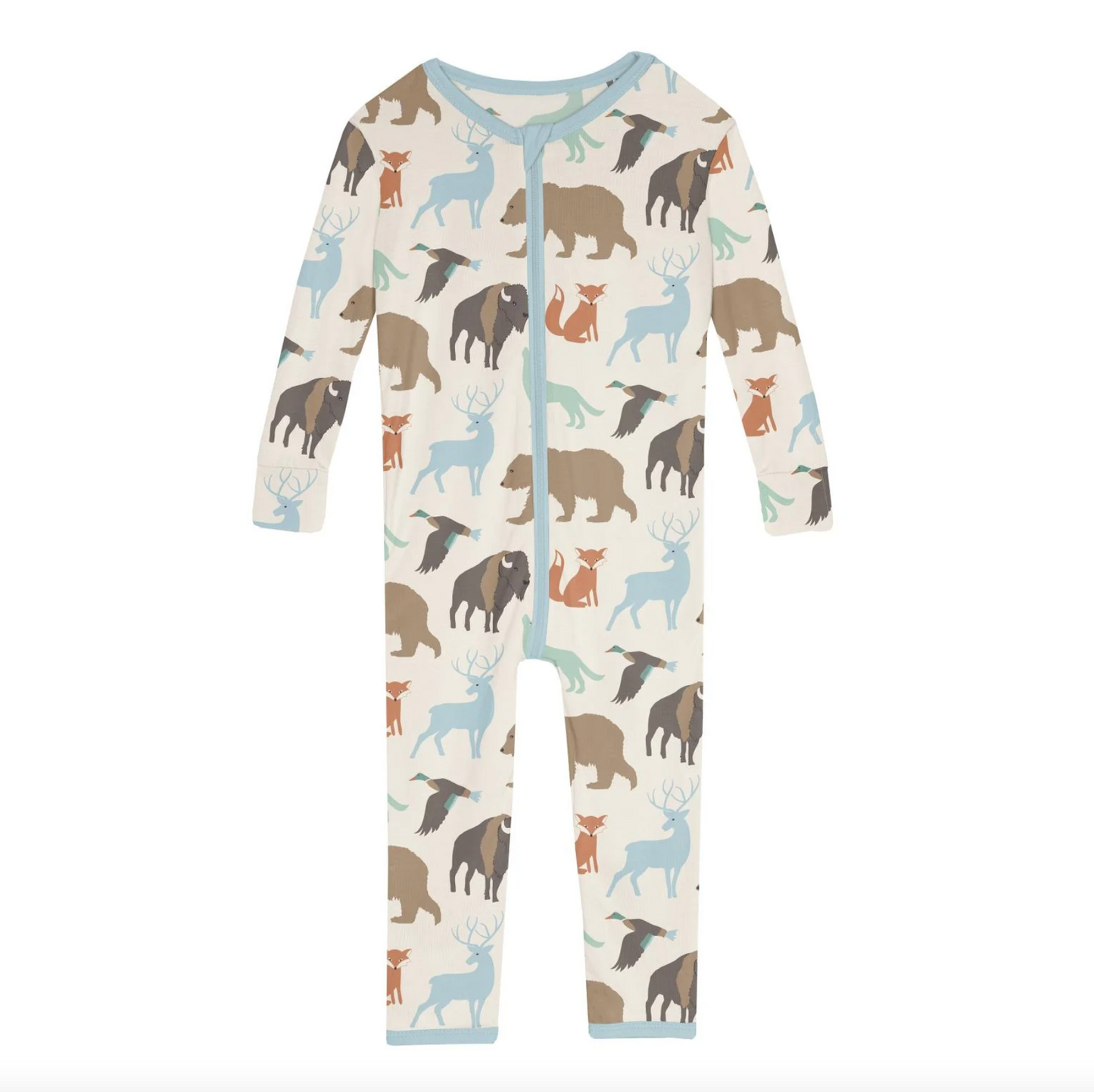KICKEE PANTS PRINT SINGLE ZIPPER CONVERTIBLE SLEEPER - NATIONAL WILDLIFE FEDERATION