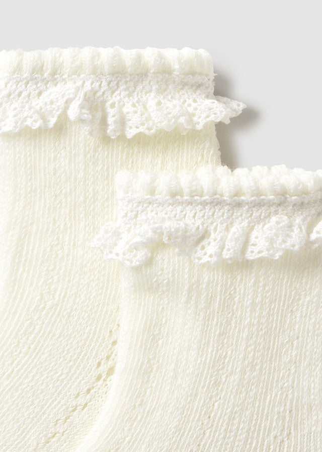 MAYORAL NEWBORN OPENWORK SOCKS - IVORY