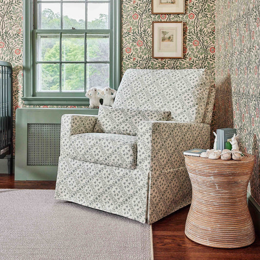 SARAH FLINT X NAMESAKE CRAWFORD SWIVEL GLIDER IN ECO-PERFORMANCE FABRIC | WATER REPELLENT & STAIN RESISTANT