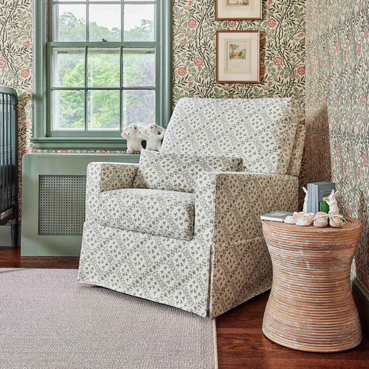 SARAH FLINT X NAMESAKE CRAWFORD SWIVEL GLIDER IN ECO-PERFORMANCE FABRIC | WATER REPELLENT & STAIN RESISTANT