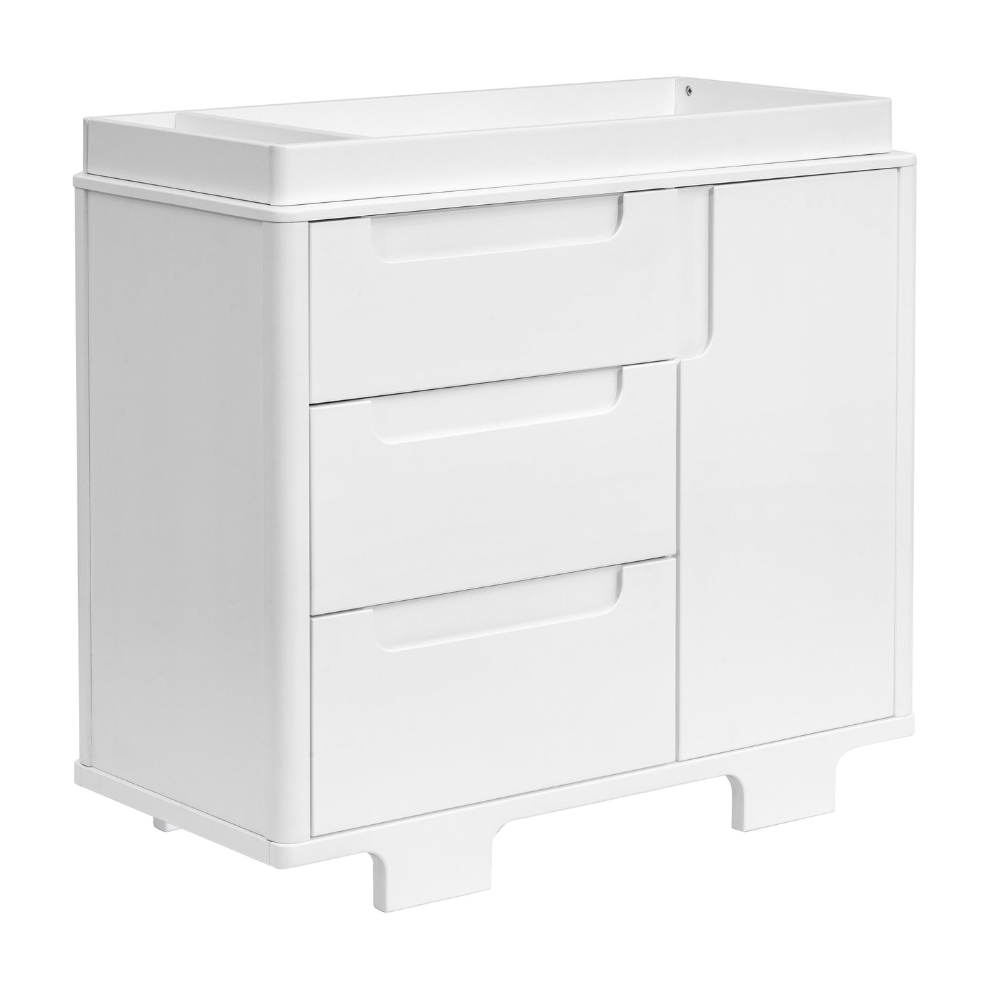 Yuzu 3-Drawer Changer Dresser in White/Natural
