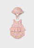 MAYORAL NEWBORN GIRL PRINTED ROMPER WITH HAT SET