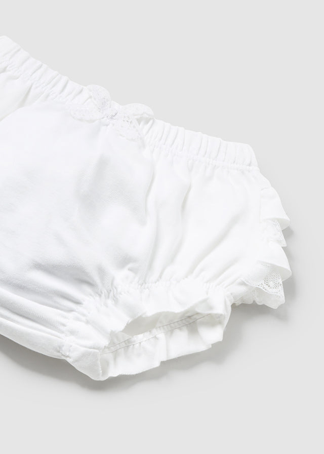 MAYORAL RUFFLED BLOOMER - WHITE