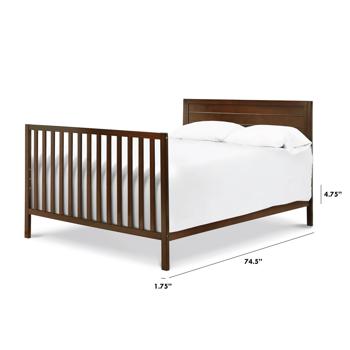 Hidden Hardware Twin/Full Size Bed Conversion Kit In White Finish