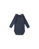 RYLEE & CRU RUFFLE COLLAR BODYSUIT - NAVY