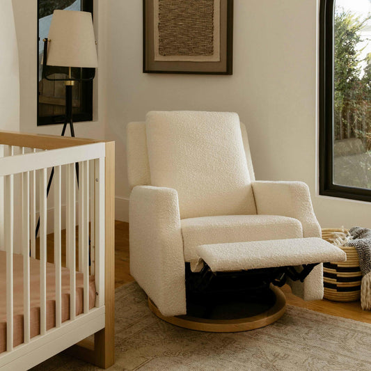 Crewe Recliner and Swivel Glider in Chai Shearling