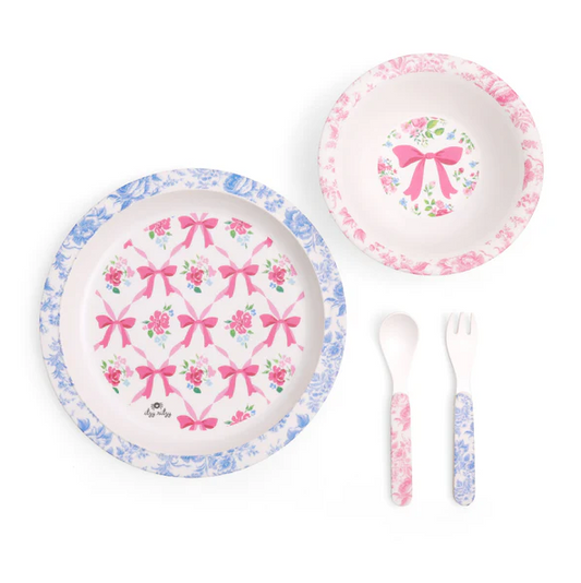 ITZY BISTRO 4-PIECE DINING SET RIBBONS AND ROSES