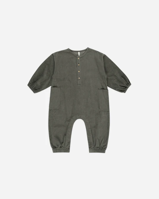 RYLEE AND CRU RELAXED CORDUROY JUMPSUIT FOREST