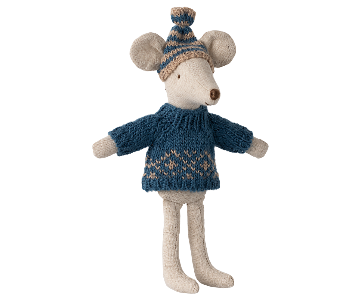 MAILEG KNITTED SWEATER AND HAT,DAD MOUSE