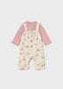 MAYORAL DUNGAREE AND SHIRT SET PINK