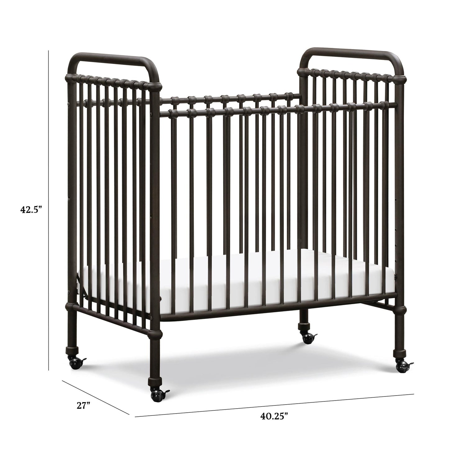 Abigail 3-in-1 Convertible Mini Crib in Vintage Gold