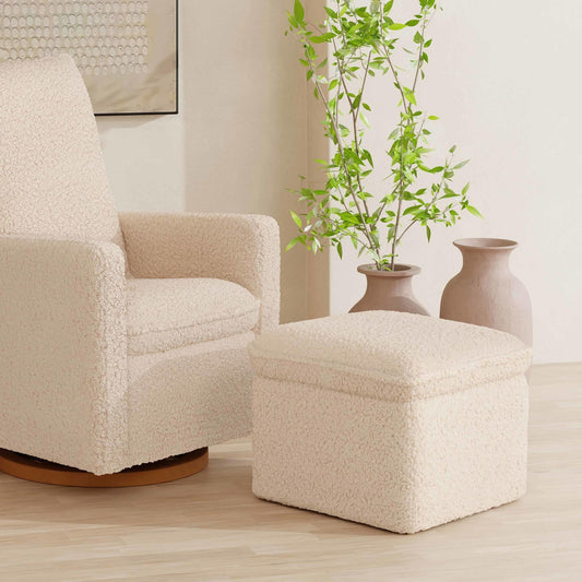 BABYLETTO CALI STORAGE OTTOMAN IN SHEARLING