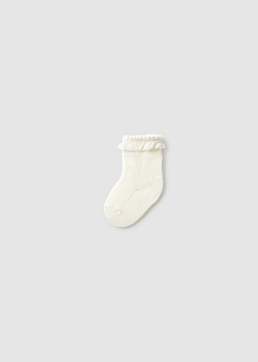 MAYORAL NEWBORN OPENWORK SOCKS - IVORY