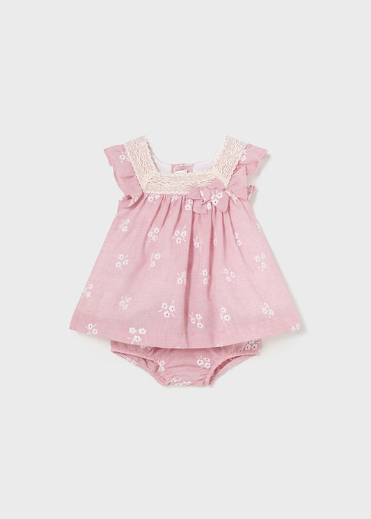 MAYORAL DRESS & BLOOMER SET - PINK