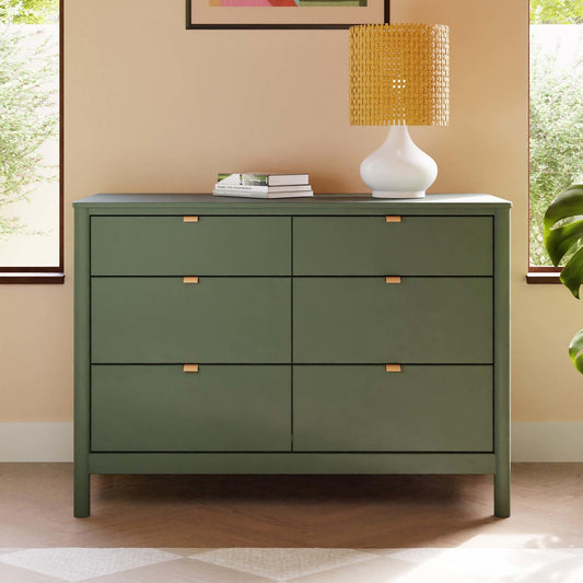 Bondi 6-Drawer Assembled Dresser in Forest Green