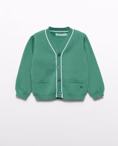 ABEL & LULA BABY V-NECK CARDIGAN CACTUS