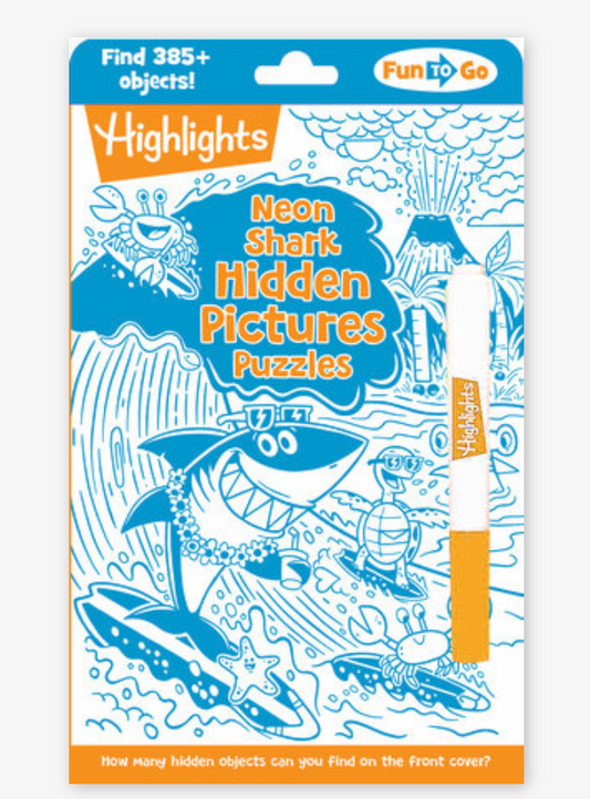 HIGHLIGHTS SHARK NEON HIDDEN PICTURES PUZZLES