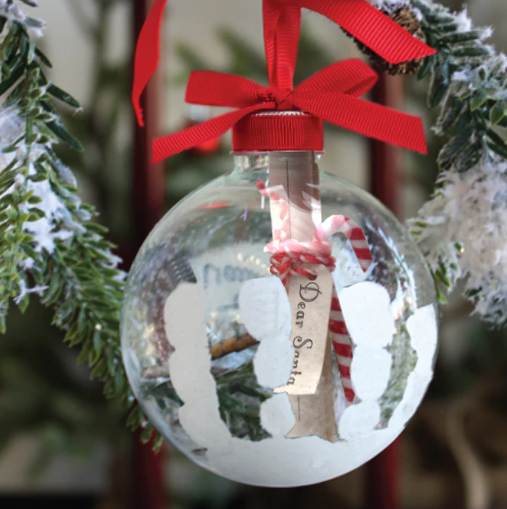 SANTA'S MESSAGE HANDPRINT ORNAMENT