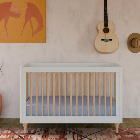 Lolly 3-in-1 Convertible Crib w/Toddler Bed Conversion in Crimson/Natural