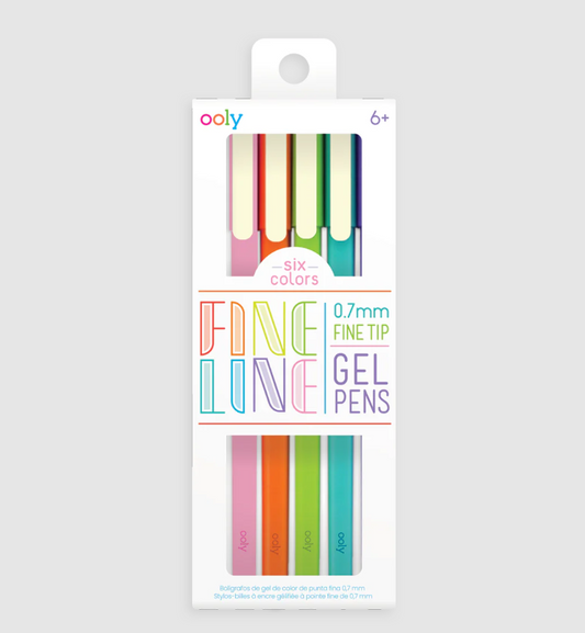 FINE LINE COLORED GEL PEN - SET OF 6