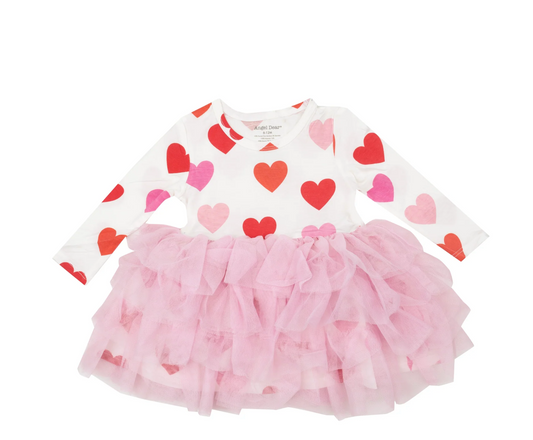 ANGEL DEAR HEARTS TWIRLY LONG SLEEVE TUTU DRESS