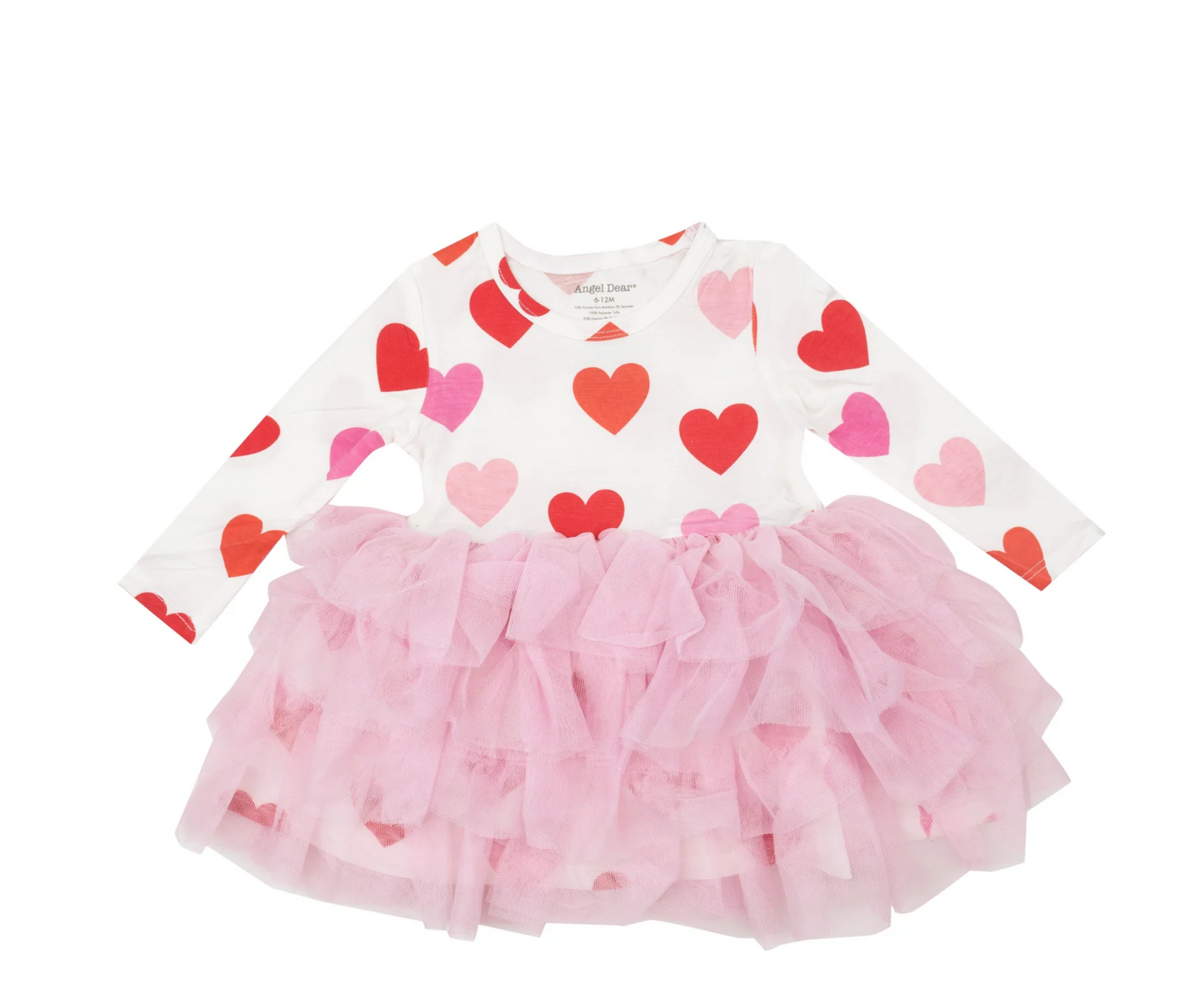 ANGEL DEAR HEARTS TWIRLY LONG SLEEVE TUTU DRESS