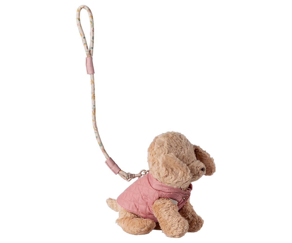 MAILEG PET SUPPLY, HARNESS AND LEASH - ROSE