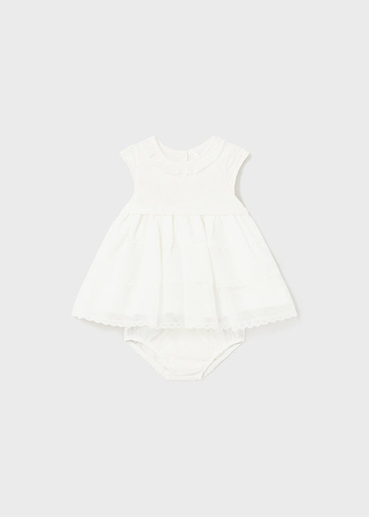 MAYORAL NEWBORN DRESS AND BLOOMER SET